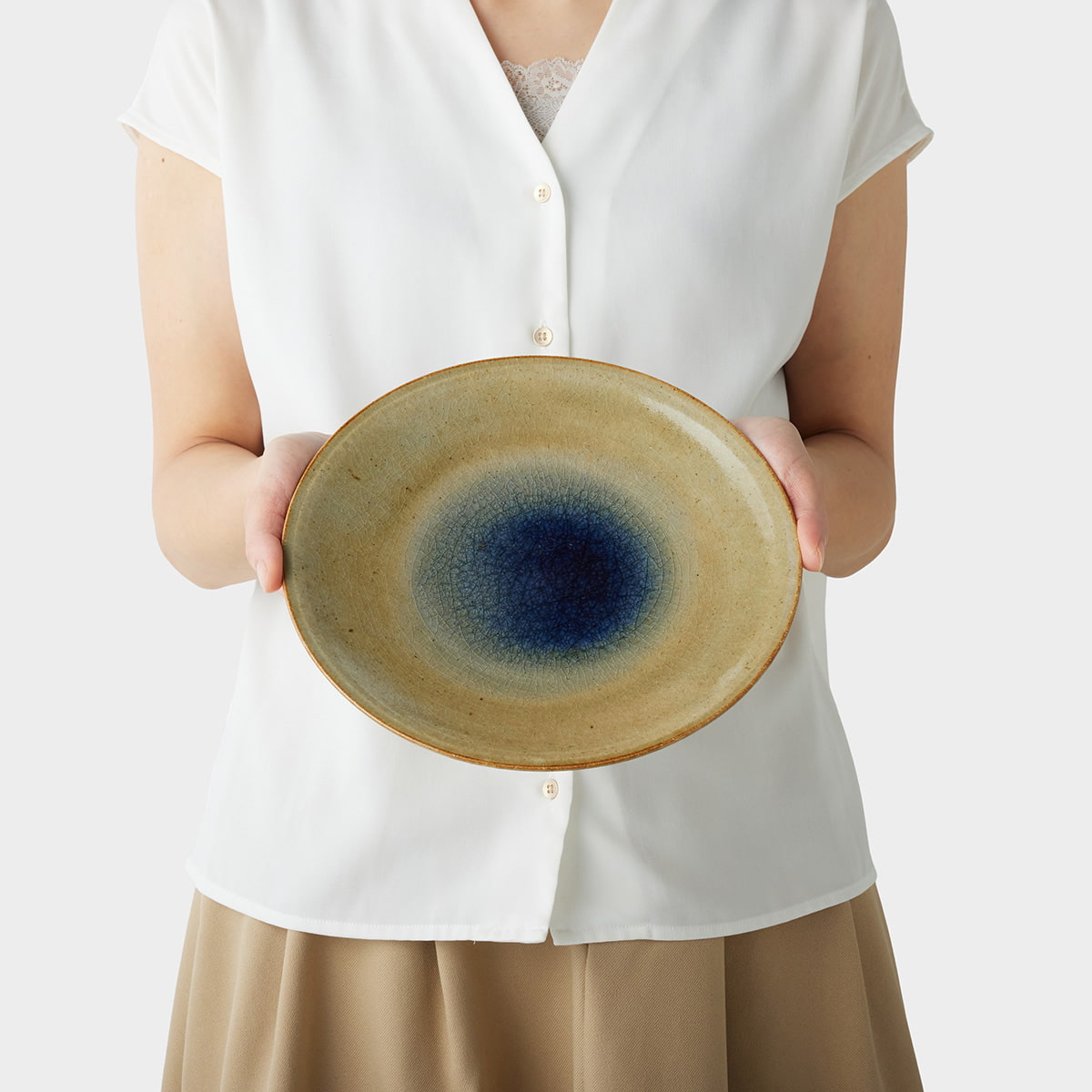 信楽四季彩陶器 /朝凪 / プレート 25.5cm