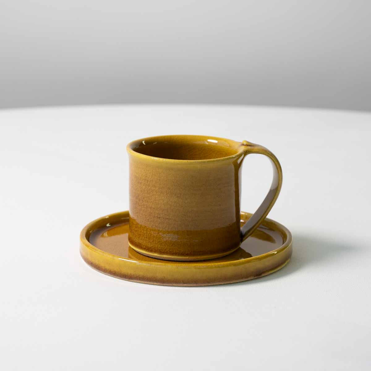 【信楽焼】utsuroi - うつろい - 切立皿15.5cm / Amber(アンバー)/黄色