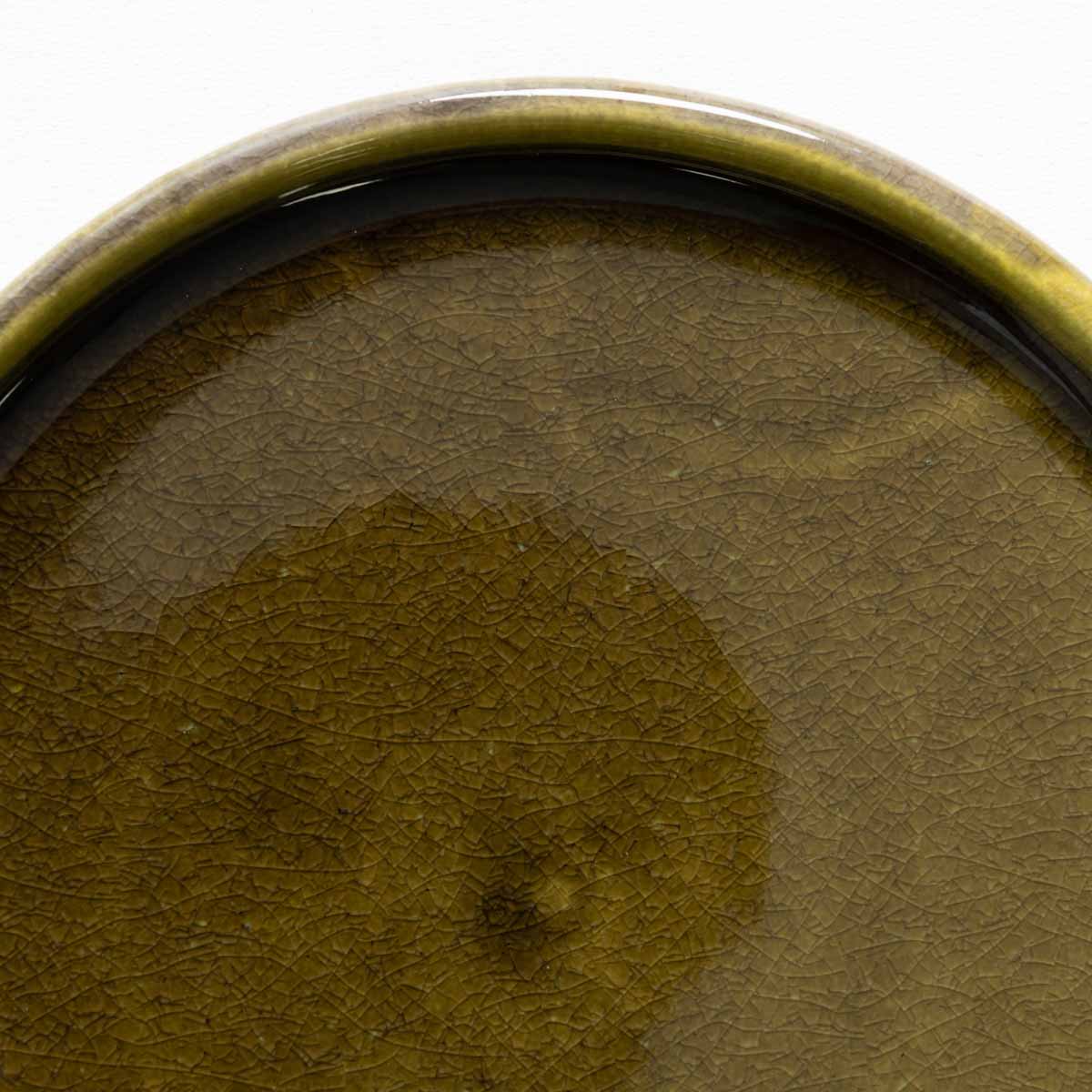 【信楽焼】utsuroi - うつろい - 切立皿15.5cm / Olive(オリーブ)/深緑