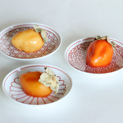 和文/赤 / 小皿 / 菊花文
