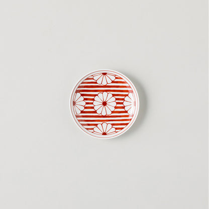 和文/赤 / 小皿 / 菊花文
