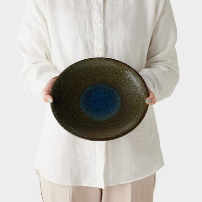 信楽四季彩陶器 /霜柱 / プレート 25.5cm