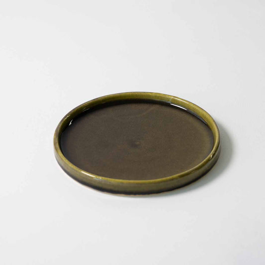 【信楽焼】utsuroi - うつろい - 切立皿15.5cm / Olive（オリーブ）/深緑